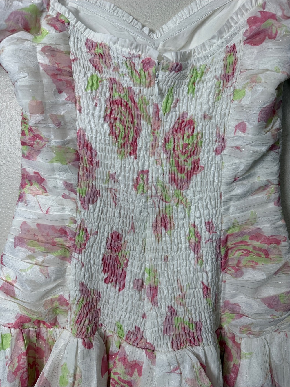 NWT Hello Molly Flora’s Dream Mini Dress S Pink Floral Puff Sleeve Ruffle Party - Picture 16 of 16